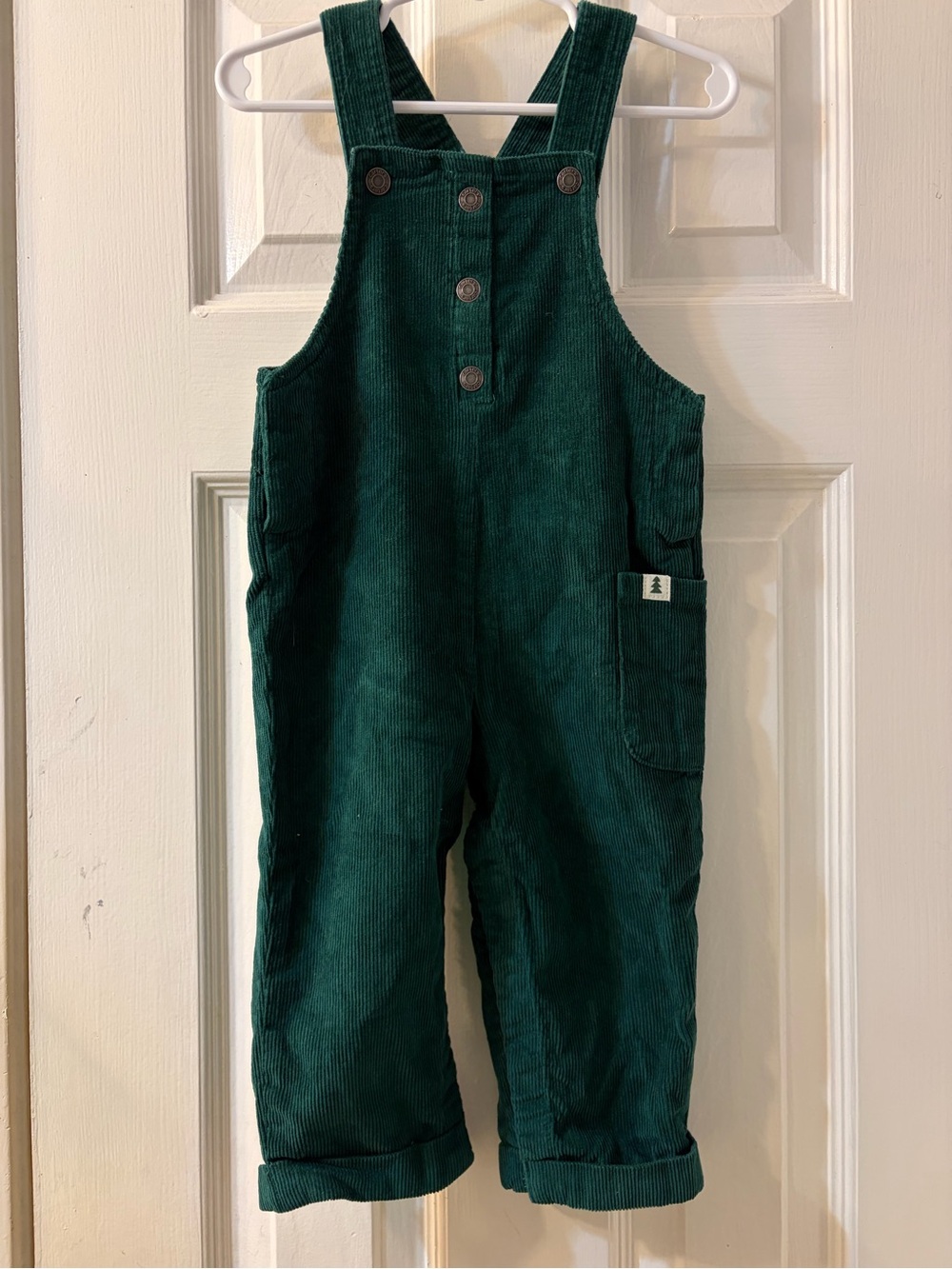 Carter's Classic Green Christmas Holidays Corduroy Overalls for Boys 18 Months